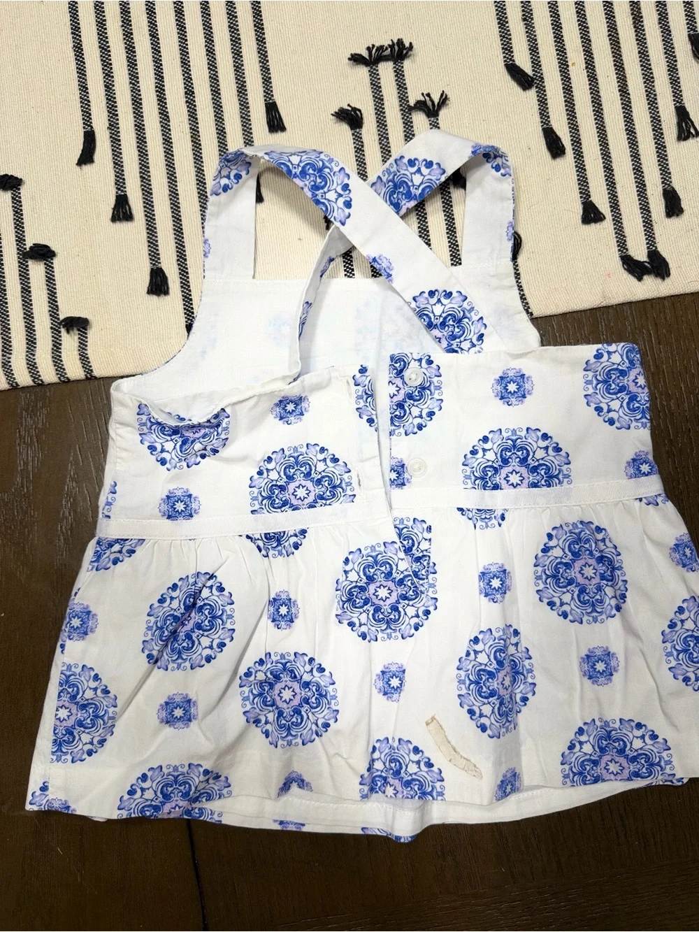 Janie and Jack Size 2/2T Bundle 4pc Blue Medallion Halter Dress Tops Eyelet Trim